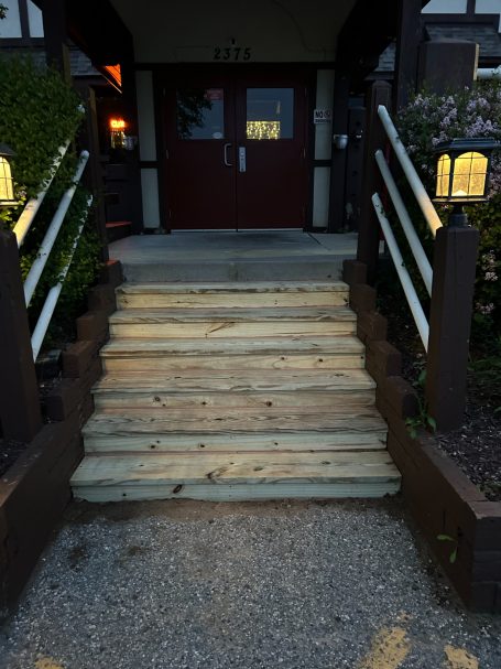 Finished stairway at Yates Cider Mill